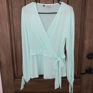 NWT Faux Wrap Blouse